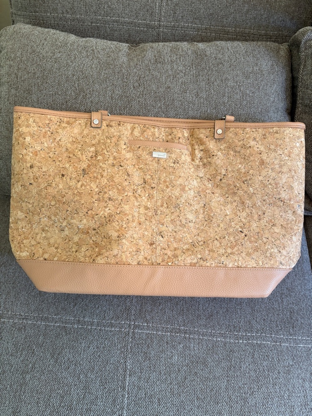 thirty-one Cork Front Tote with Tan Trim